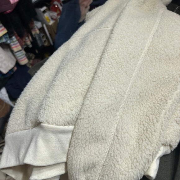 The North Face Womens Fleece Sherpa Hoodie Kangaroo‎ Pocket Cream Size S - Picture 4 of 8